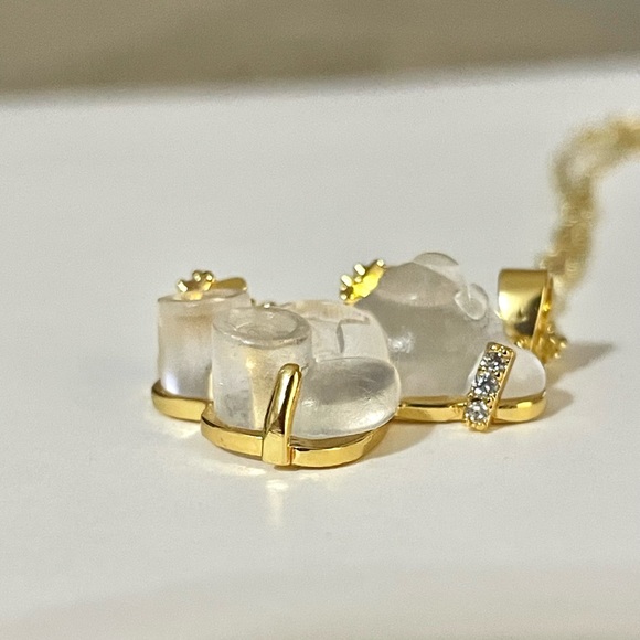 Resin Starry Teddy Bear Pendant Necklace - Picture 5 of 9